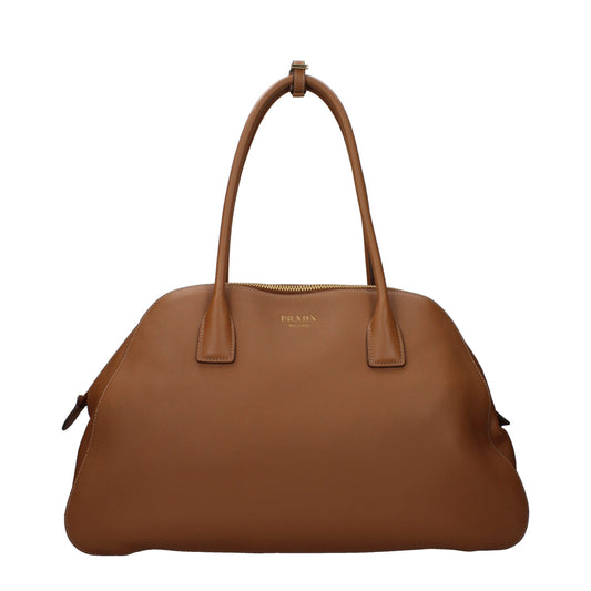 Prada Braune Leder Schultertasche