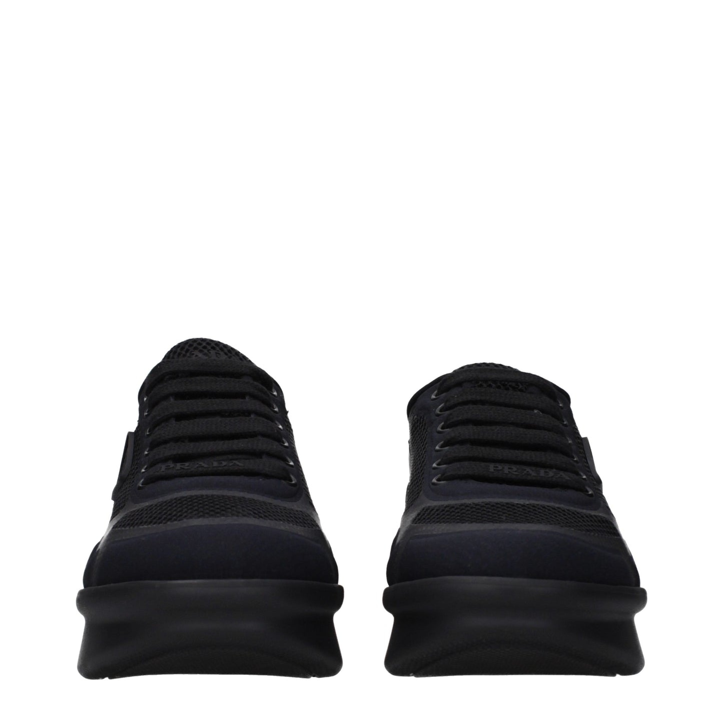Prada Schwarze Stoff-Sneaker mit niedrigem Schaft