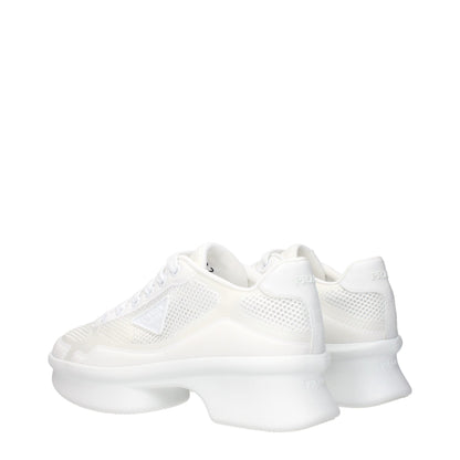 Prada Weiße Stoff-Sneaker im Athletic-Look