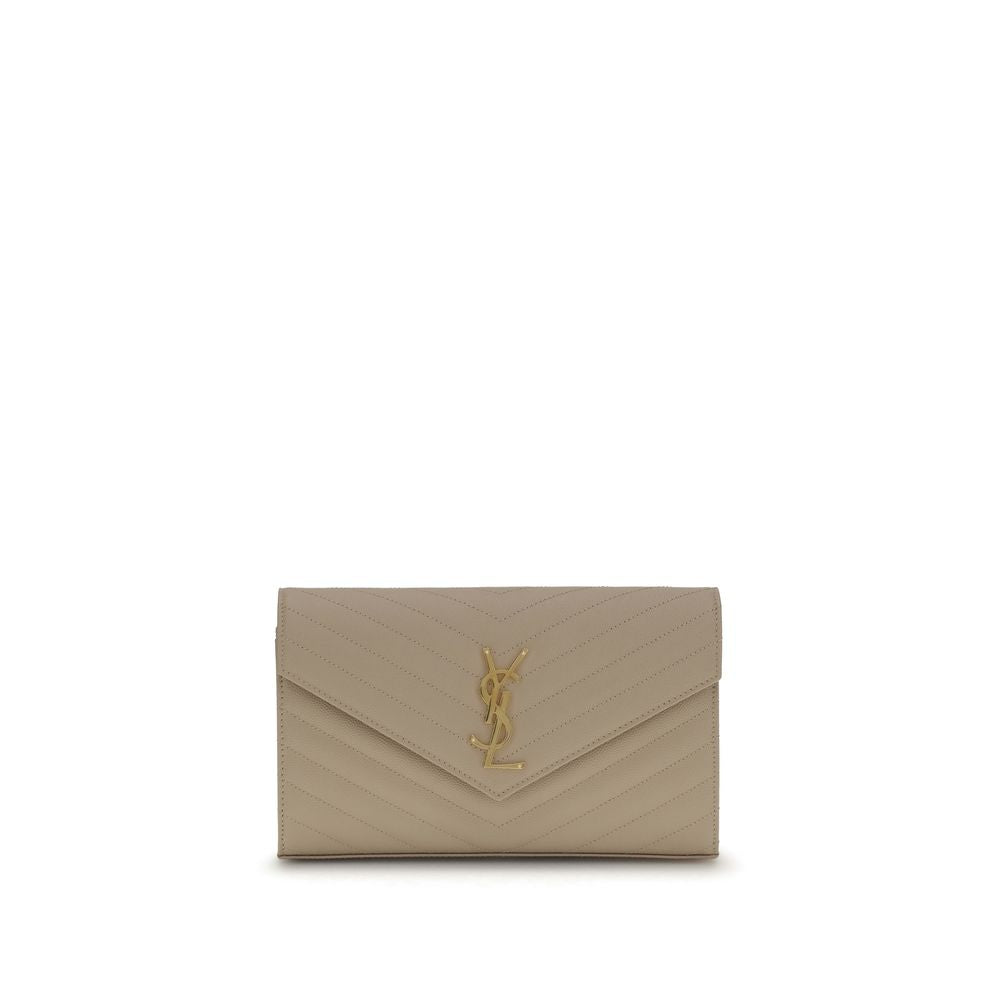 Saint Laurent Beige Kalbsleder Bos Taurus Schultertasche