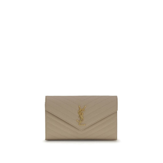 Saint Laurent Beige Kalbsleder Bos Taurus Schultertasche