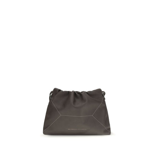 Brunello Cucinelli Braune Kalbsleder Bos Taurus Schultertasche