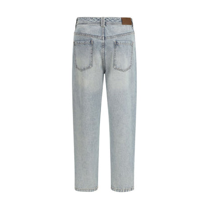 Brunello Cucinelli Blaue Jeans aus Baumwolle im geraden Schnitt