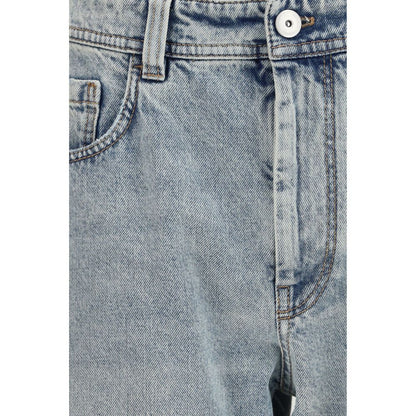 Brunello Cucinelli Blaue Jeans aus Baumwolle im geraden Schnitt