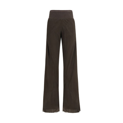 Rick Owens Braune Seidenhose Lässig
