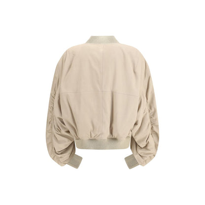 Rick Owens Beige Lederjacke