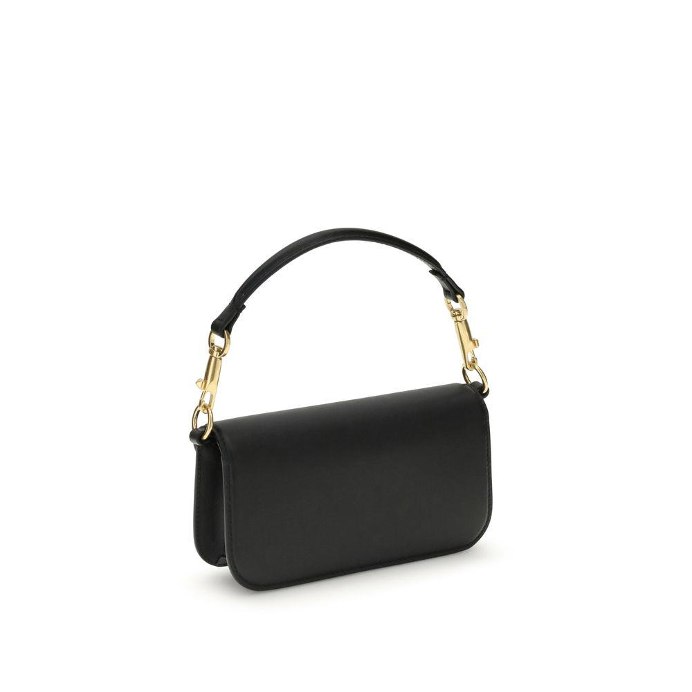 Valentino Garavani Schwarze Bos Taurus Kalbsleder Schultertasche