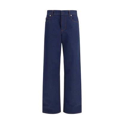 Fendi Blaue Jeans aus Baumwolle im geraden Schnitt