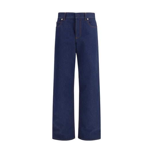 Fendi Blaue Baumwoll-Jeans im geraden Schnitt