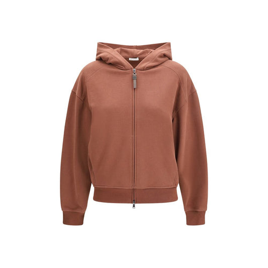 Brunello Cucinelli Brauner Baumwoll-Sweatshirt