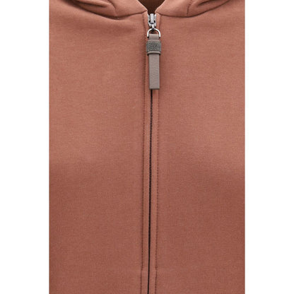 Brunello Cucinelli Brauner Baumwoll-Sweatshirt