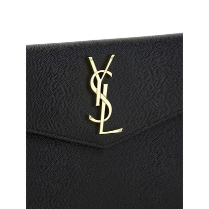 Saint Laurent Schwarze Bos Taurus Kalbsleder Clutch