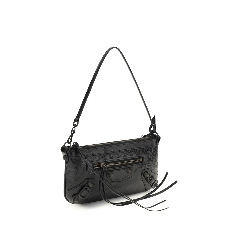 Balenciaga Schwarze Lammleder Schultertasche Ovis Aries Aries
