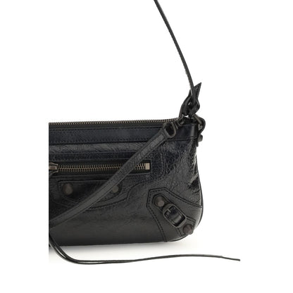 Balenciaga Schwarze Lammleder Schultertasche Ovis Aries Aries