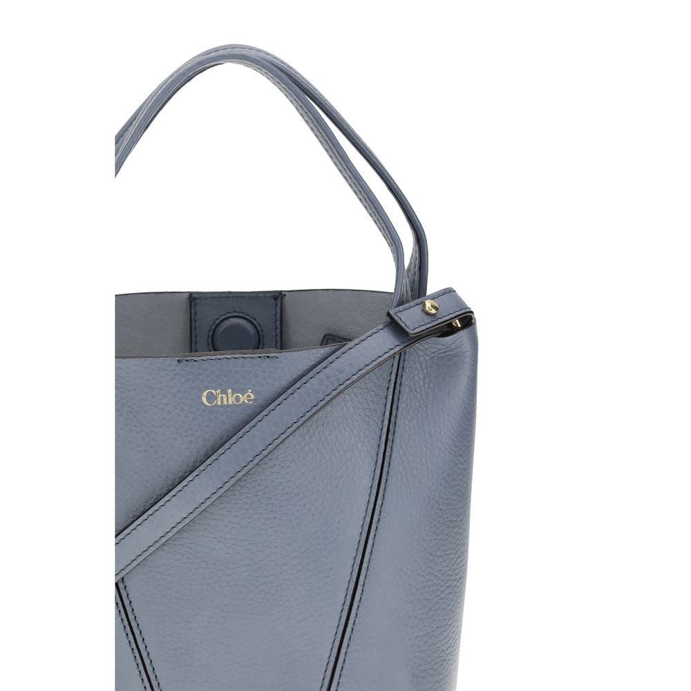 Chloé Schultertasche aus blauem Kalbsleder Bos Taurus