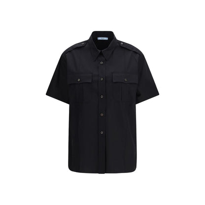Prada Schwarzes Baumwoll-T-Shirt mit kurzen Ärmeln
