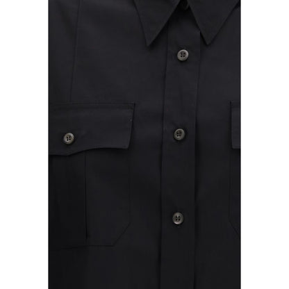 Prada Schwarzes Baumwoll-T-Shirt mit kurzen Ärmeln
