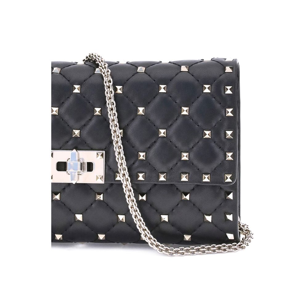 Valentino Garavani Schwarze Lammleder Schultertasche Ovis Aries Aries
