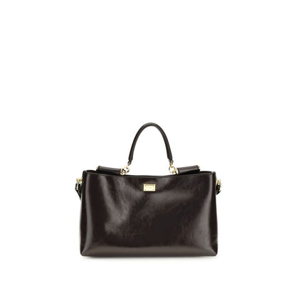 Dolce & Gabbana Braune Kalbsleder Bos Taurus Schultertasche