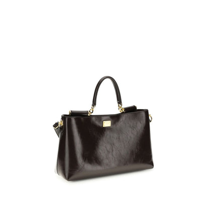 Dolce & Gabbana Braune Kalbsleder Bos Taurus Schultertasche