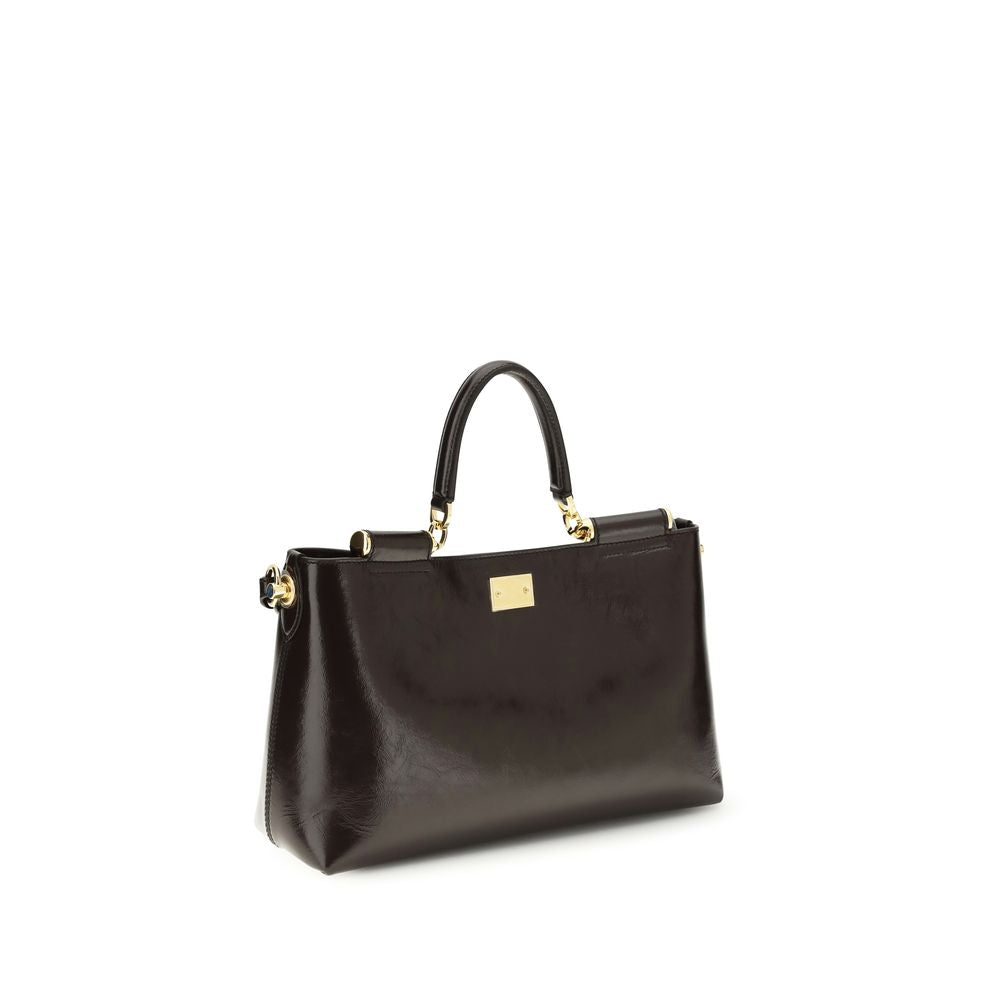 Dolce & Gabbana Braune Kalbsleder Bos Taurus Schultertasche