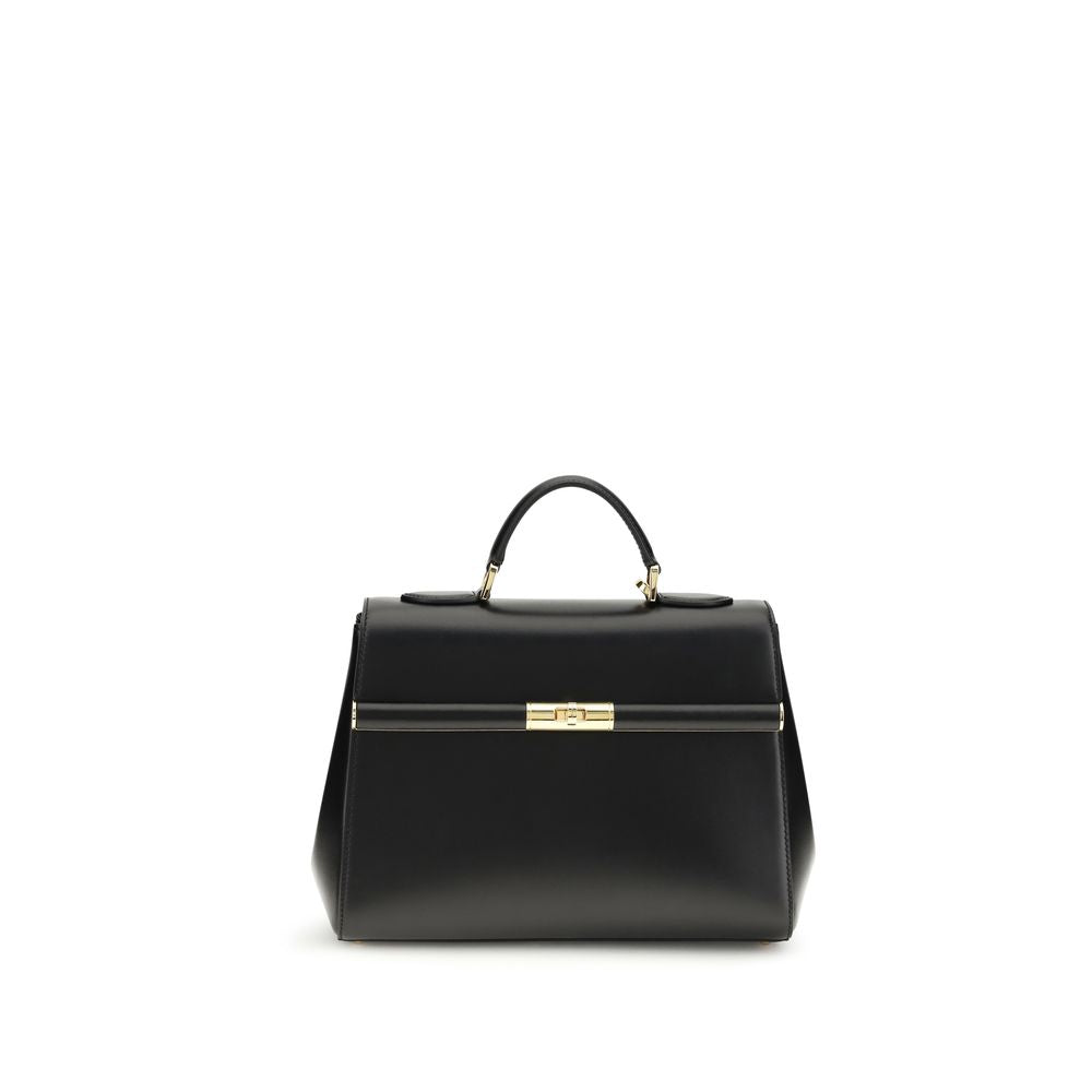 Dolce & Gabbana Schwarze Bos Taurus Kalbsleder Schultertasche