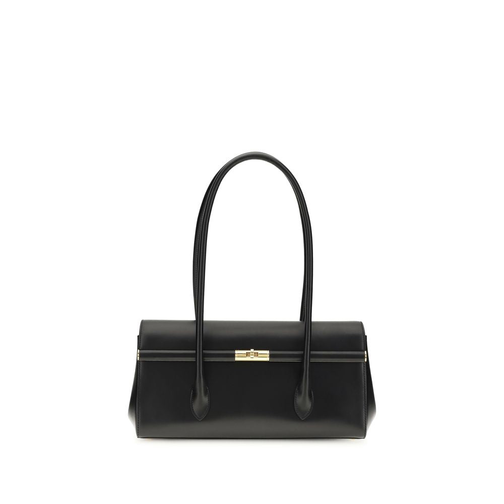 Dolce & Gabbana Schwarze Bos Taurus Kalbsleder Schultertasche