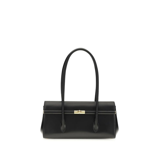 Dolce & Gabbana Schwarze Bos Taurus Kalbsleder Schultertasche