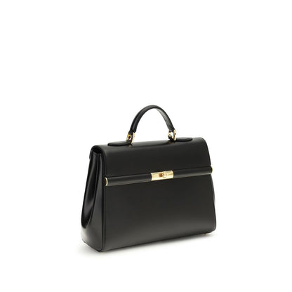 Dolce & Gabbana Schwarze Bos Taurus Kalbsleder Schultertasche