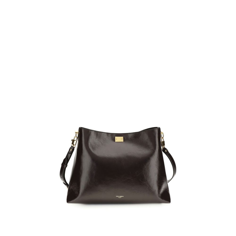 Dolce & Gabbana Braune Kalbsleder Bos Taurus Schultertasche