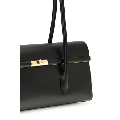 Dolce & Gabbana Schwarze Bos Taurus Kalbsleder Schultertasche