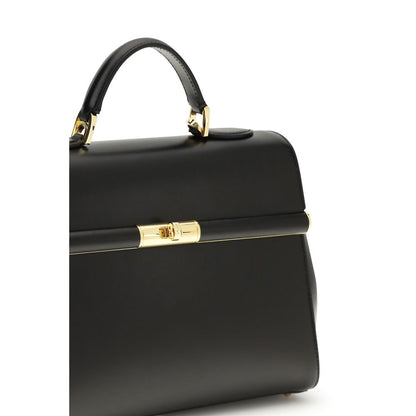 Dolce & Gabbana Schwarze Bos Taurus Kalbsleder Schultertasche