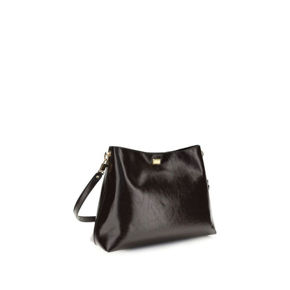 Dolce & Gabbana Braune Kalbsleder Bos Taurus Schultertasche
