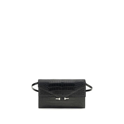 Tom Ford Schwarze Bos Taurus Kalbsleder Schultertasche