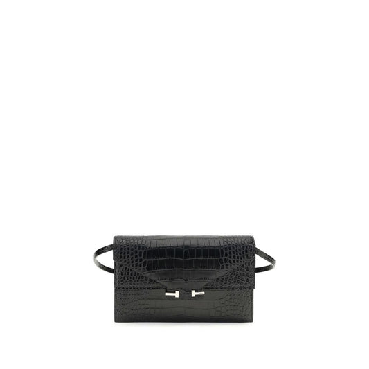 Tom Ford Schwarze Bos Taurus Kalbsleder Schultertasche