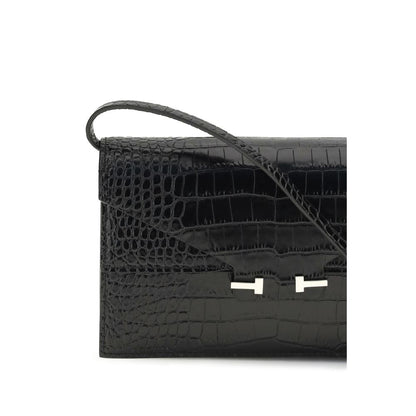 Tom Ford Schwarze Bos Taurus Kalbsleder Schultertasche