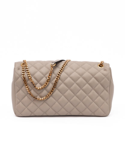 Versace Taupe gesteppte Leder Umhängetasche