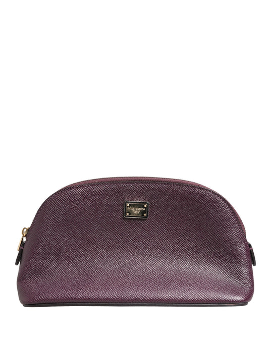 Dolce & Gabbana Dunkelviolette Kalbsleder-Pouch