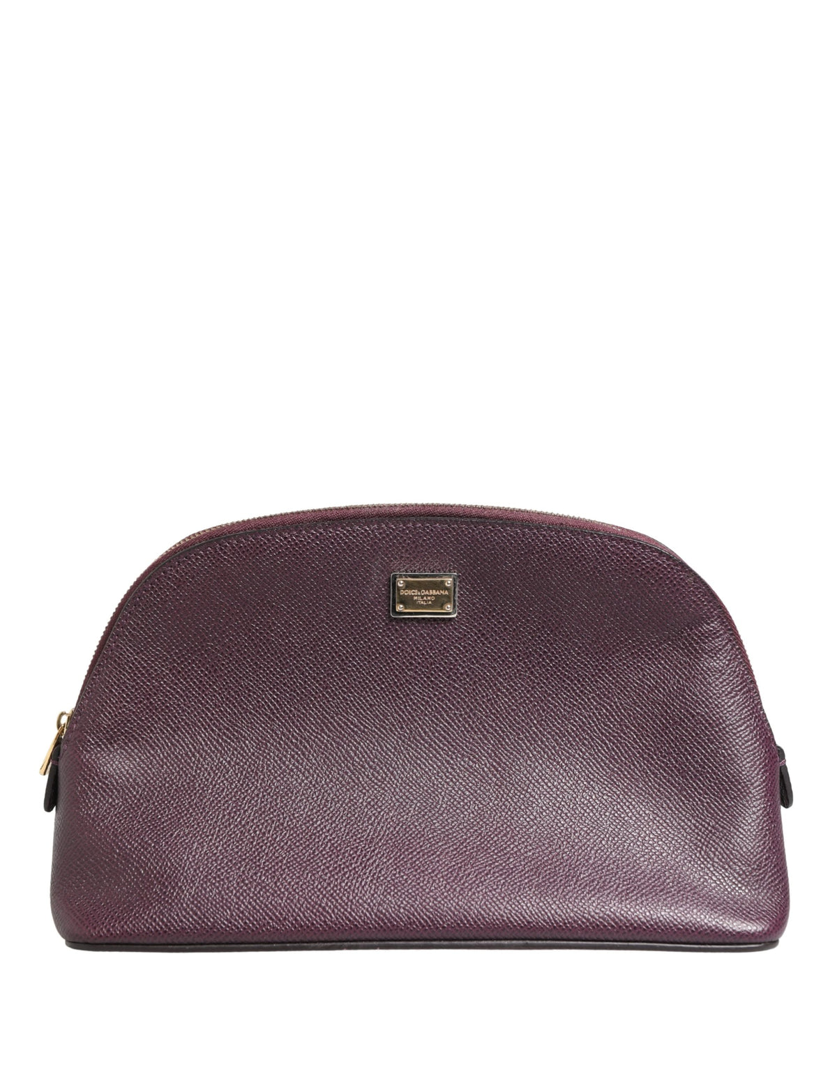 Dolce & Gabbana Dunkelviolette Pouch aus Kalbsleder