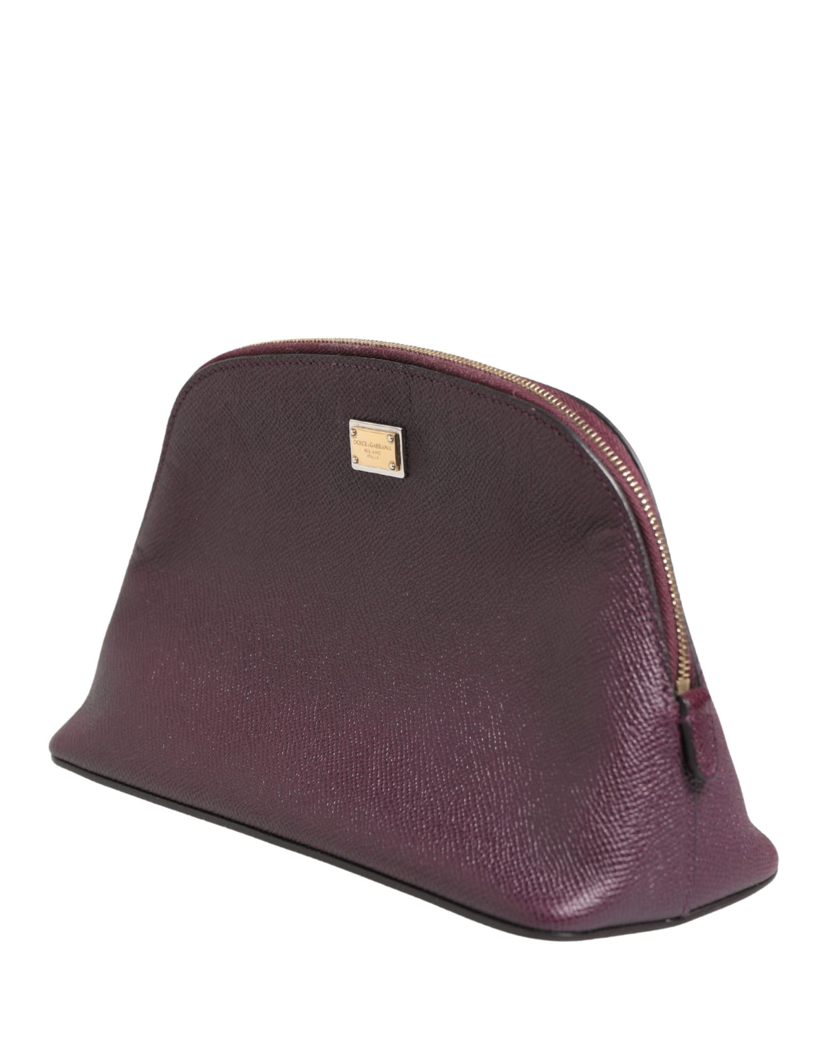 Dolce & Gabbana Dunkelviolette Pouch aus Kalbsleder