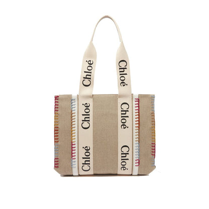 Chloé Beige Leinen-Tragetasche