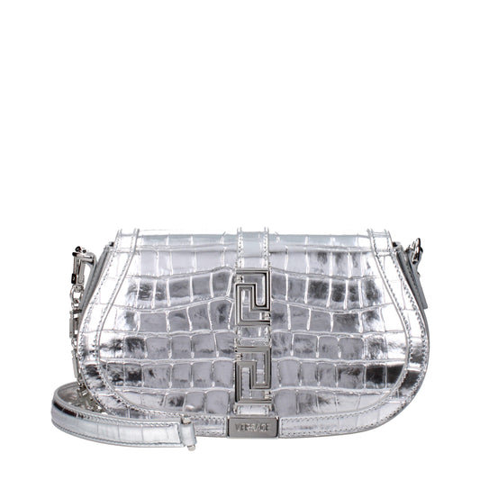 Versace Graue Leder Schultertasche