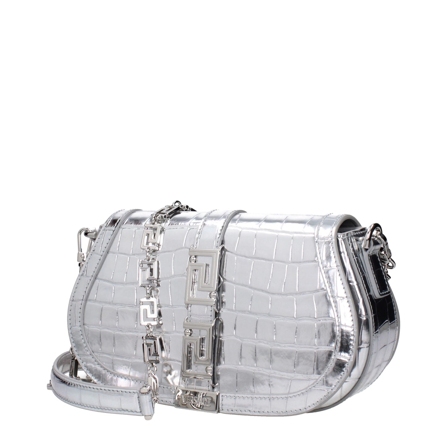 Versace Graue Leder Schultertasche