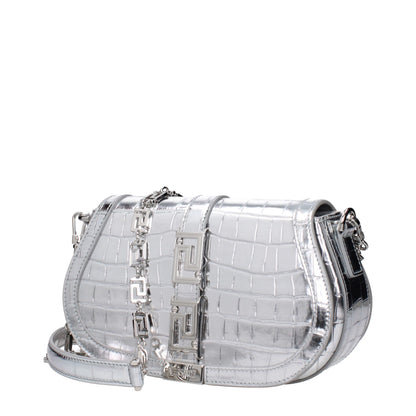 Versace Graue Leder Schultertasche