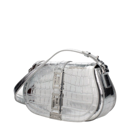 Versace Graue Leder Schultertasche