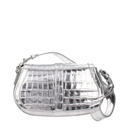 Versace Graue Leder Schultertasche