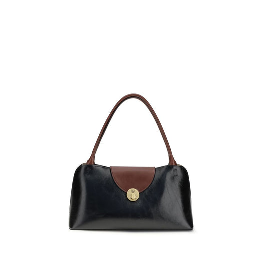 Versace Schwarze Bos Taurus Kalbsleder Schultertasche