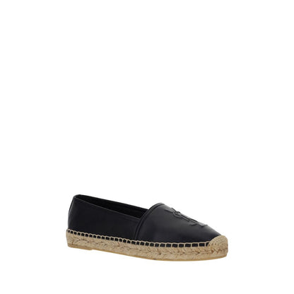 Saint Laurent Schwarze Lammleder-Espadrilles Ovis Aries Aries