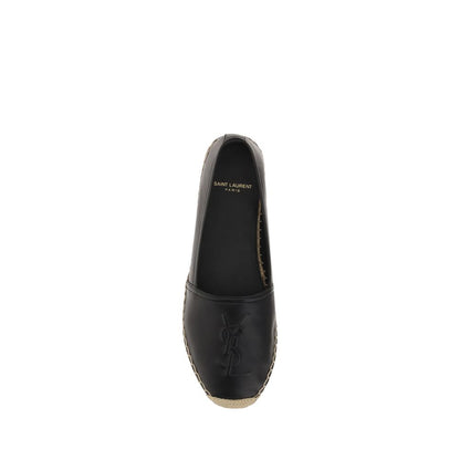 Saint Laurent Schwarze Lammleder-Espadrilles Ovis Aries Aries