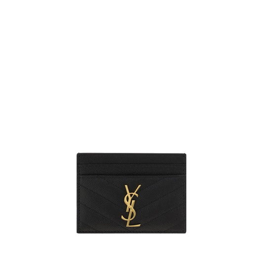 Saint Laurent Schwarzes Kalbsleder Bos Taurus Portemonnaie